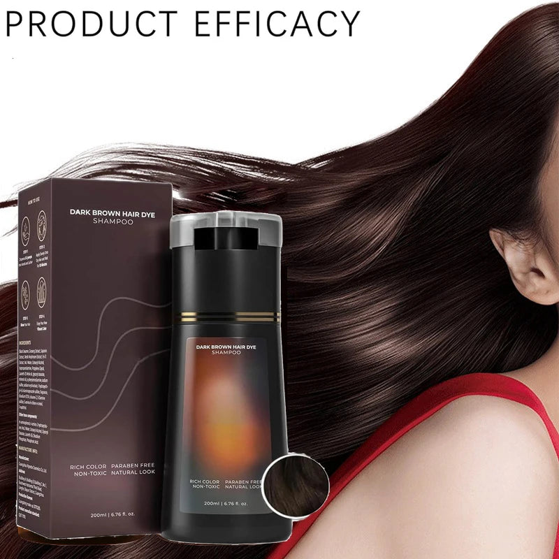 Natural Hair Dye Shampoo for Gray Hair – Black, Brown & Purple 200ml