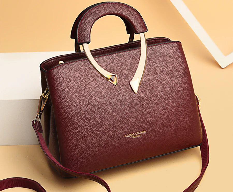 Women's Crossbody Bag – Lychee Pattern PU Leather Handbag