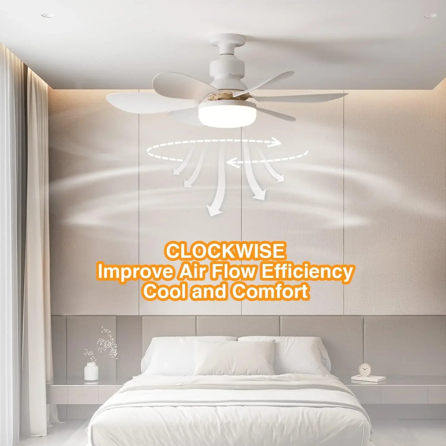 LED Ceiling Fan Light – 40W E27 Dimmable with Remote Control | Modern Style