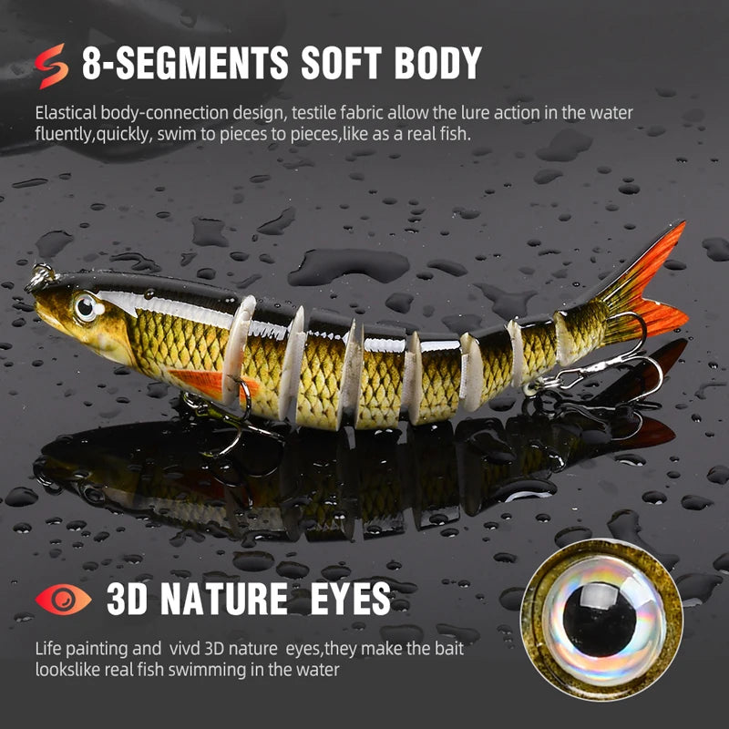 Multi-Jointed Swimbait Fishing Lure – Slow Sinking Bionic Crank Bait for Bass & Trout