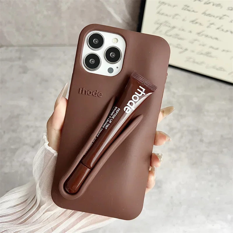 Lemontini Lip Gloss Phone Case | Silicone Cover for iPhone 11–17 Series