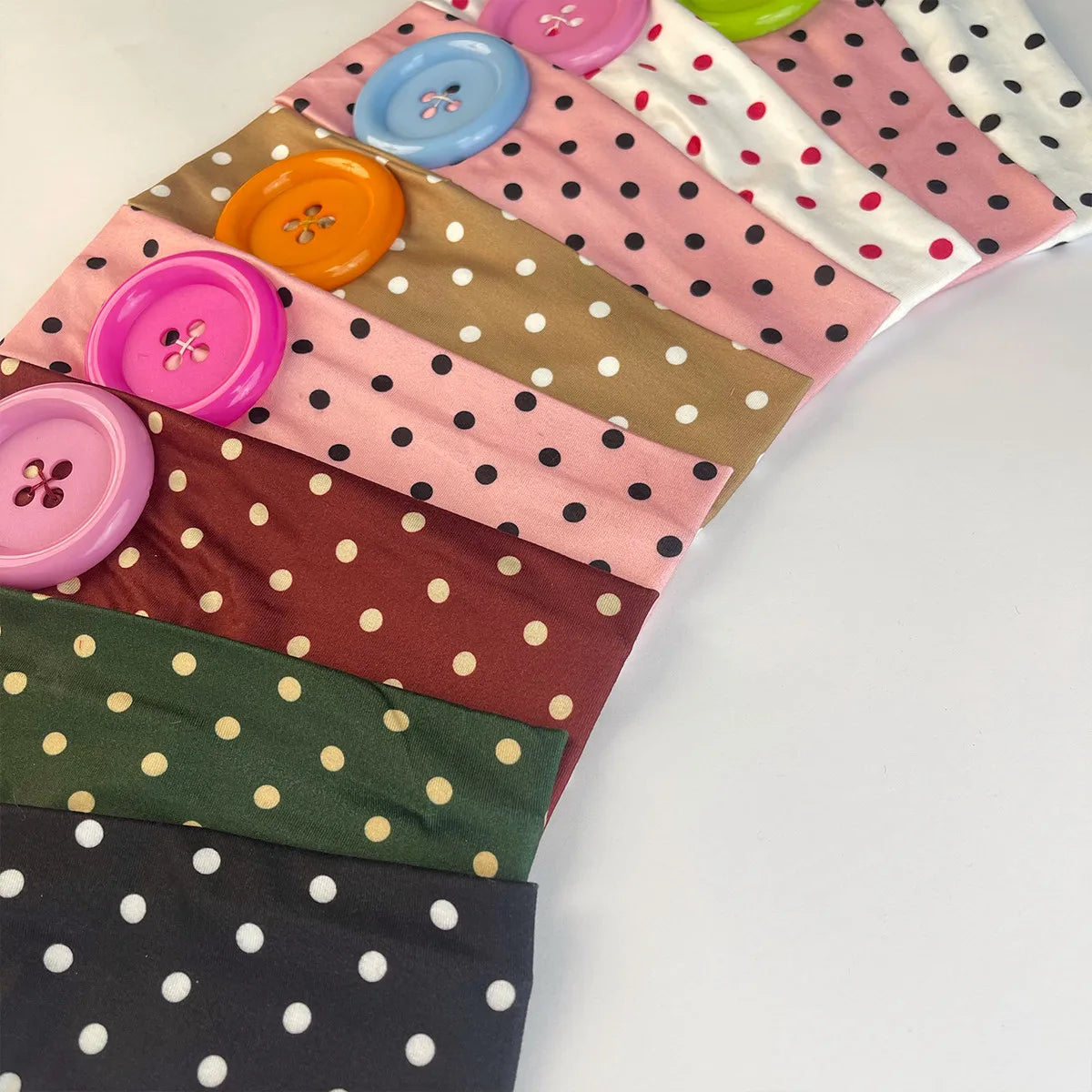 Y2K Retro Boho Wide Headbands – Stretch Dot Hair Accessories for Women | Yoga & Daily Wear