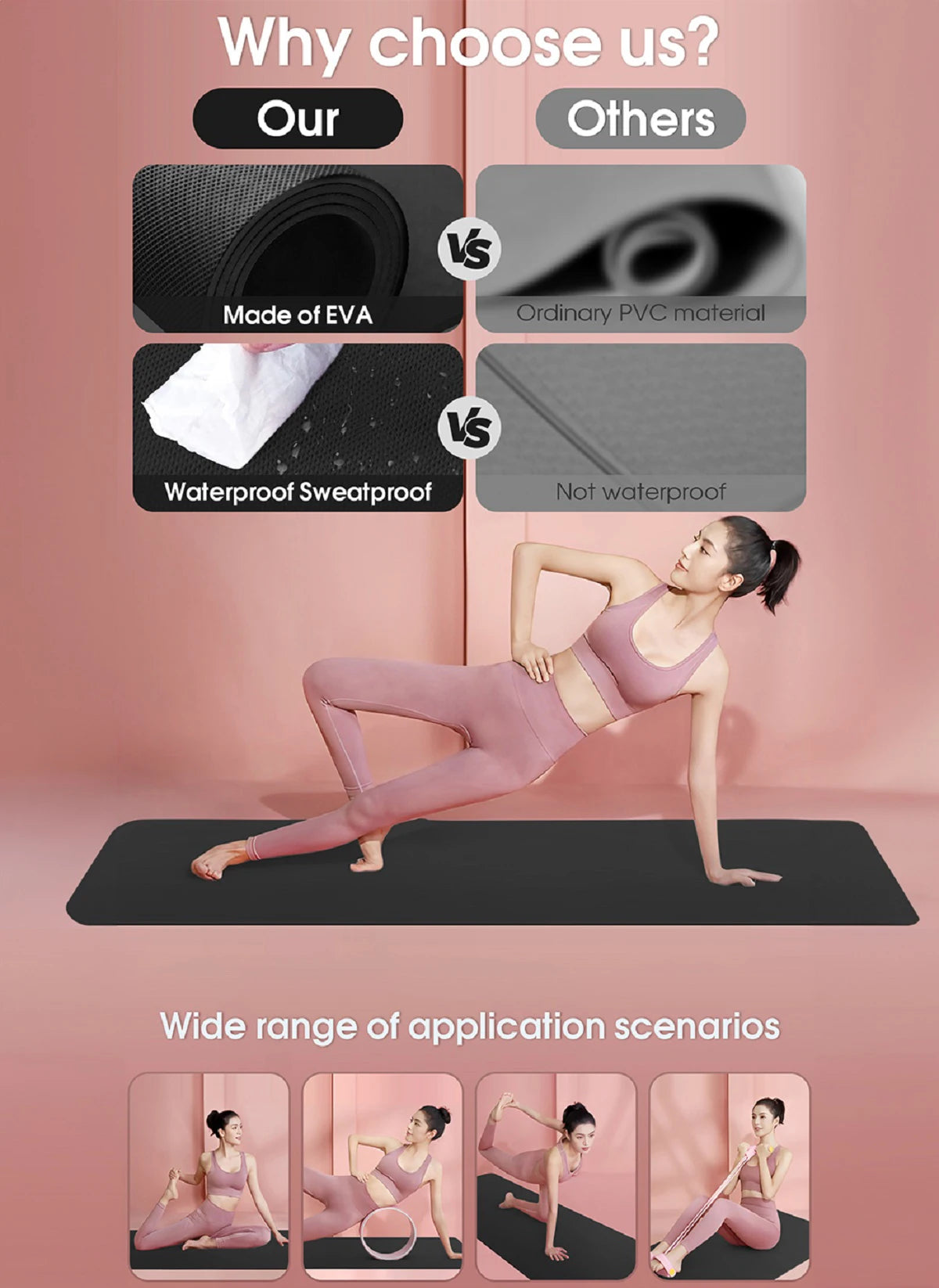 4MM Anti-Slip EVA Yoga Mat – Exercise, Pilates & Gymnastics