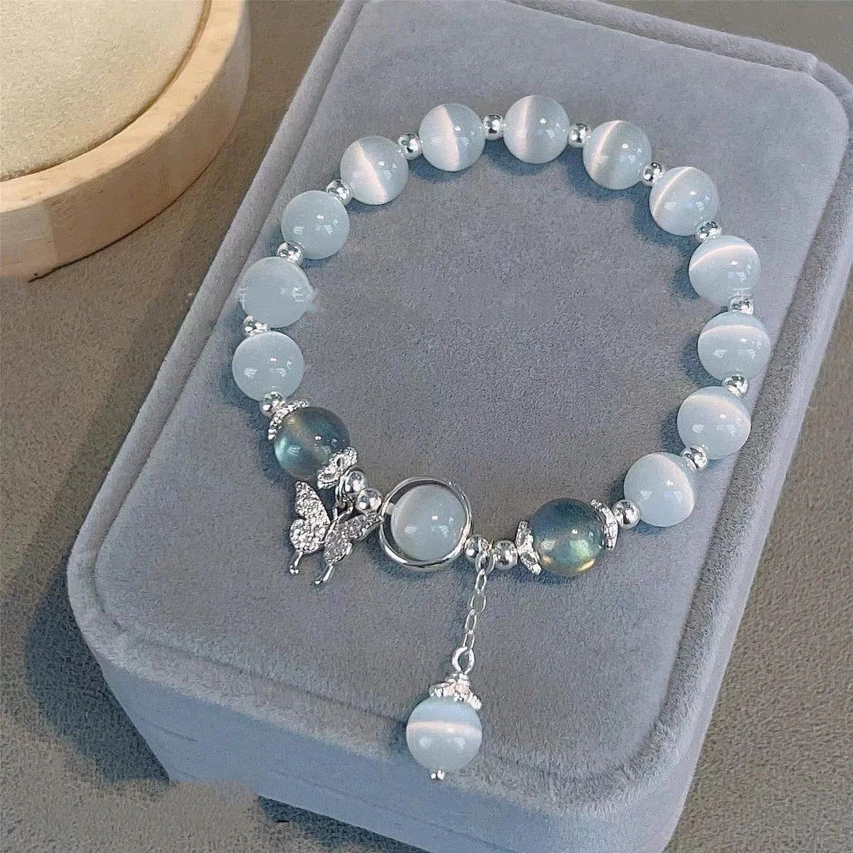Crystal Beads Charm Bracelet – Korean Style Jewelry Gift for Women & Girls