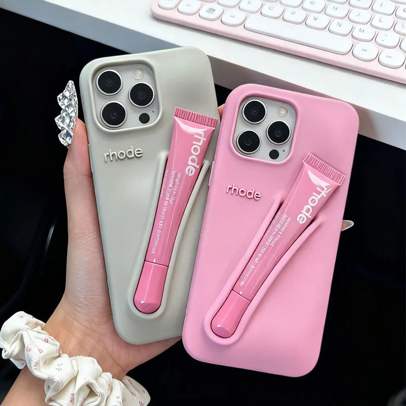 Lemontini Lip Gloss Phone Case | Silicone Cover for iPhone 11–17 Series