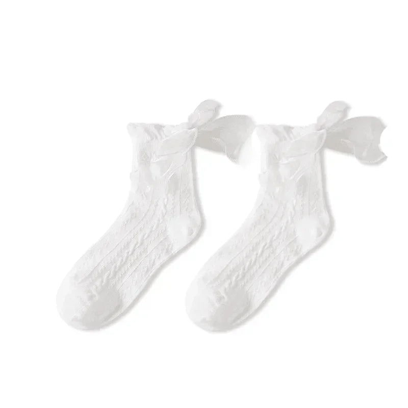 Kawaii Lace & Bow Ruffle Socks — Women's Cotton Stockings (6 Styles)