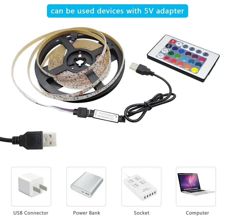 RGB LED Strip Lights — Bluetooth & WiFi Smart Color Changing Lights (1M–30M)