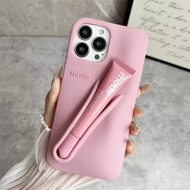 Lemontini Lip Gloss Phone Case | Silicone Cover for iPhone 11–17 Series