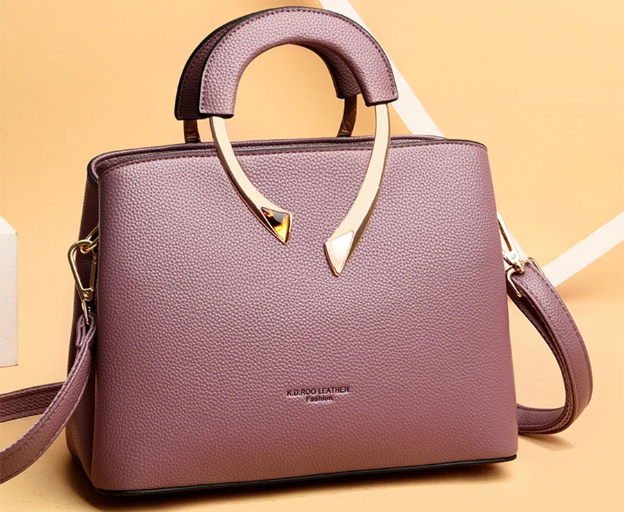 Women's Crossbody Bag – Lychee Pattern PU Leather Handbag