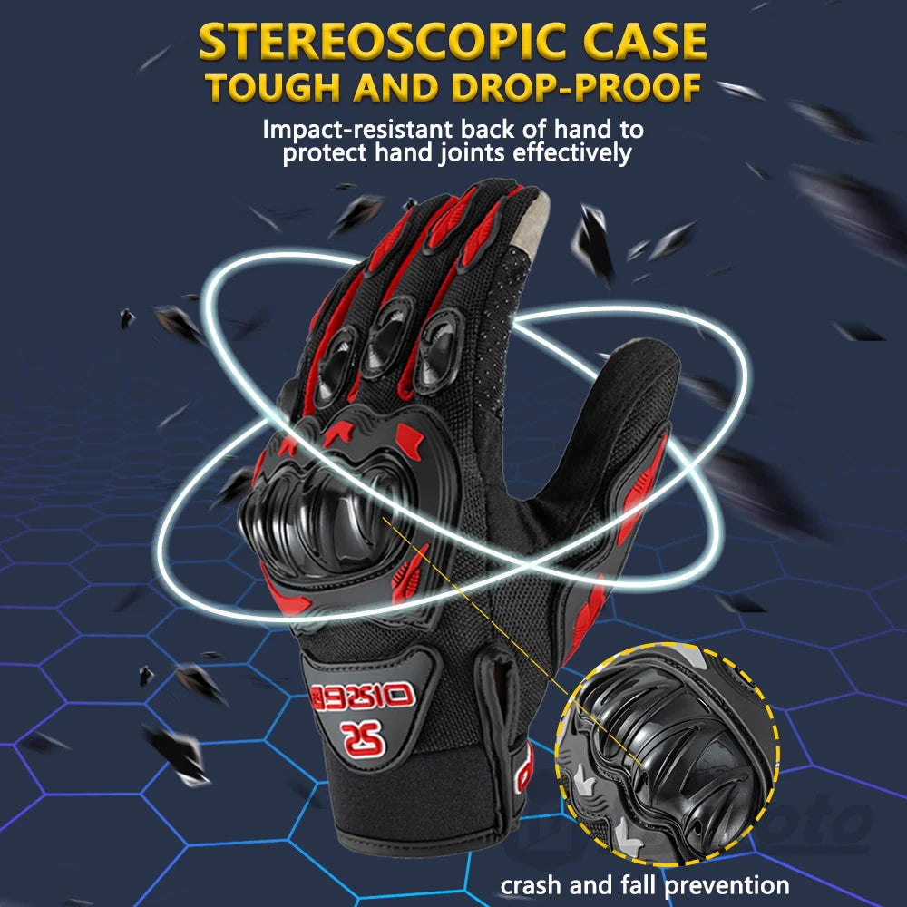 Full Finger Motorcycle Gloves – Touch Screen, Non-Slip & Breathable
