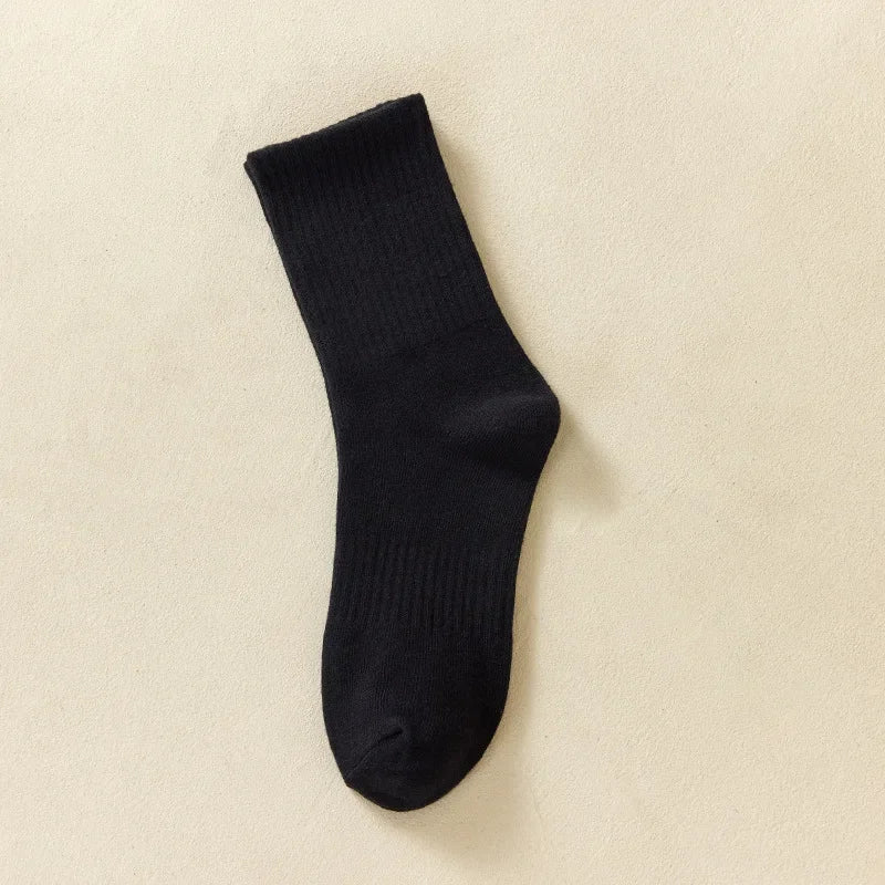 Men's Cotton Sports Socks | Soft Breathable Crew Socks for Everyday & Athletic Wear | Black & White