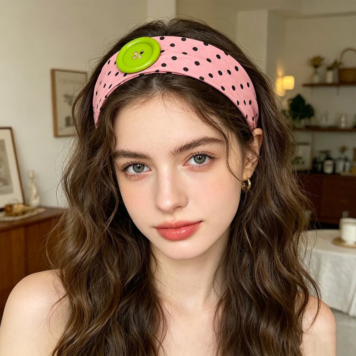 Y2K Retro Boho Wide Headbands – Stretch Dot Hair Accessories for Women | Yoga & Daily Wear