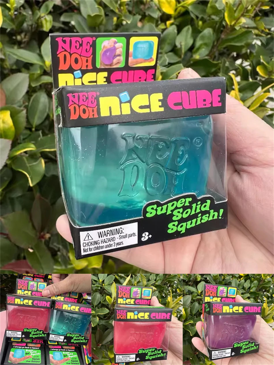 Needoh Nice Cube Sensory Stress Reliever Fidget Tool for Anxiety & Focus Desk Sensory Cube for Adults & Kids