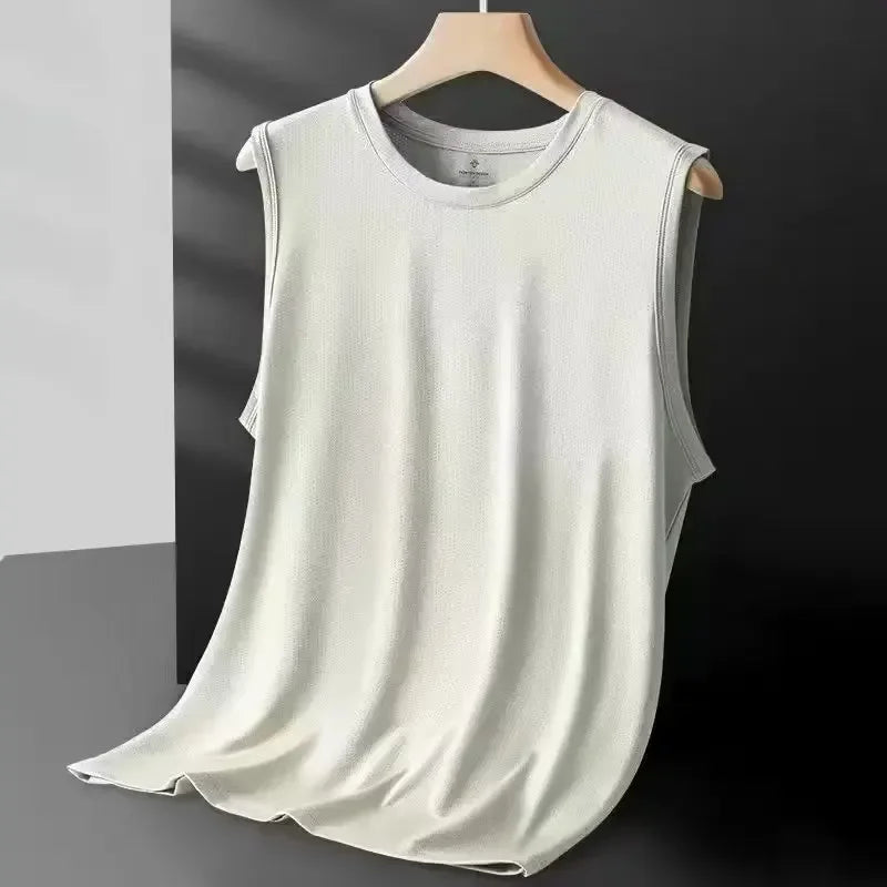 Men's Ice Silk Mesh Tank Top – Lightweight Breathable Summer Vest
