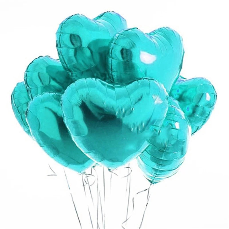 Heart Shape Foil Balloons – 18 Inch Party Decorations (10 Pack)