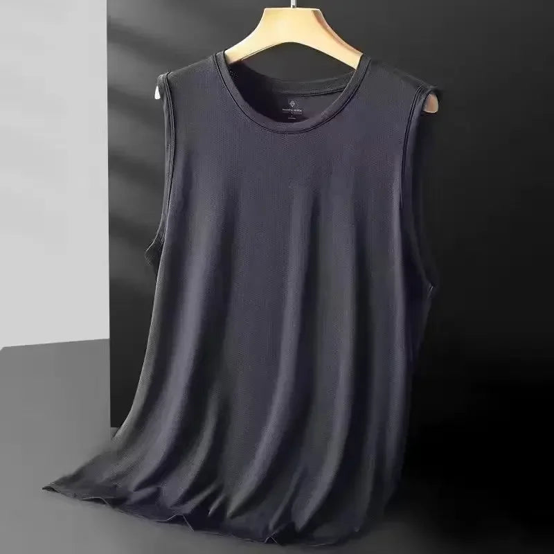 Men's Ice Silk Mesh Tank Top – Lightweight Breathable Summer Vest