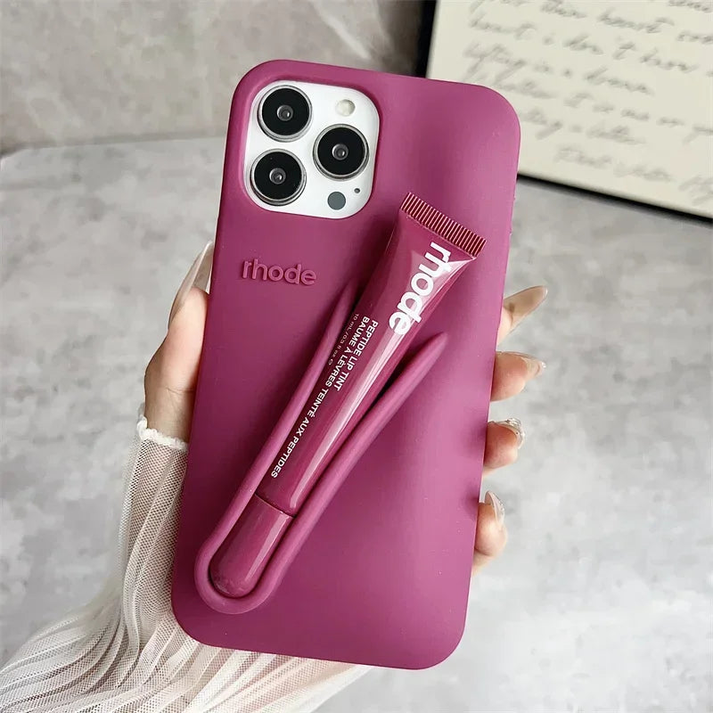 Lemontini Lip Gloss Phone Case | Silicone Cover for iPhone 11–17 Series