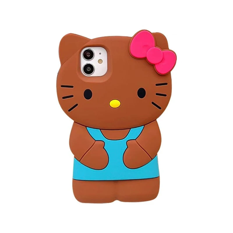 Sanrio Hello Kitty 3D Bow Phone Case – Cute Y2K Silicone Cover for iPhone 11–17 Pro Max