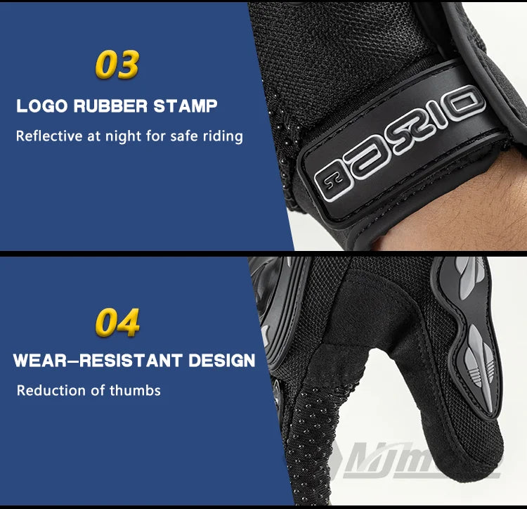 Full Finger Motorcycle Gloves – Touch Screen, Non-Slip & Breathable