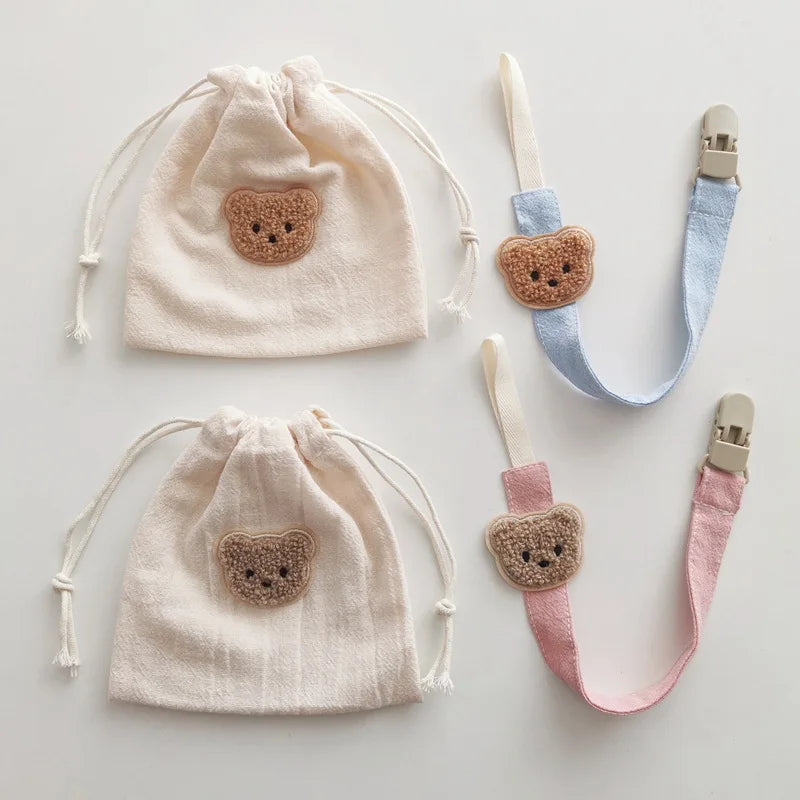 Cute Bear Baby Pacifier Clip — Anti-Drop Cartoon Teething Chain Holder
