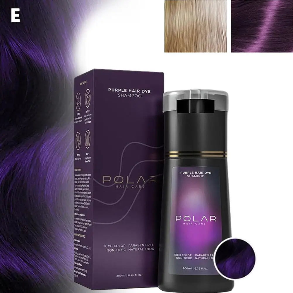 Natural Hair Dye Shampoo for Gray Hair – Black, Brown & Purple 200ml