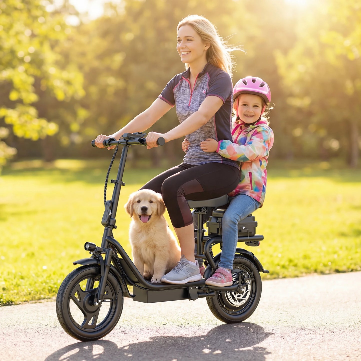 Folding Electric Scooter 500W — 48V 10.4AH Commuter Scooter with Seat & 27-Mile Range