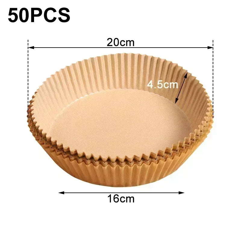Air Fryer Disposable Paper Liners – Square & Round Non-Stick Baking Parchment Mats