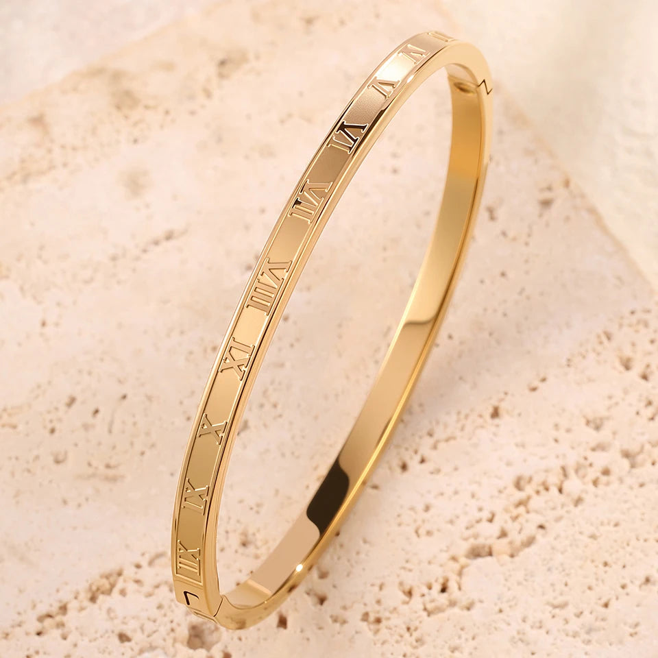 Sparkling Zirconia Stackable Bangle Set – Non-Fading Stainless Steel Bracelets for Women