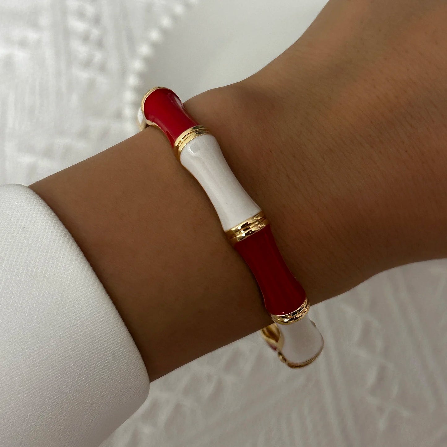 Enamel Flower Bracelet for Women | Retro Gold Plated Evil Eye Zircon Bangle