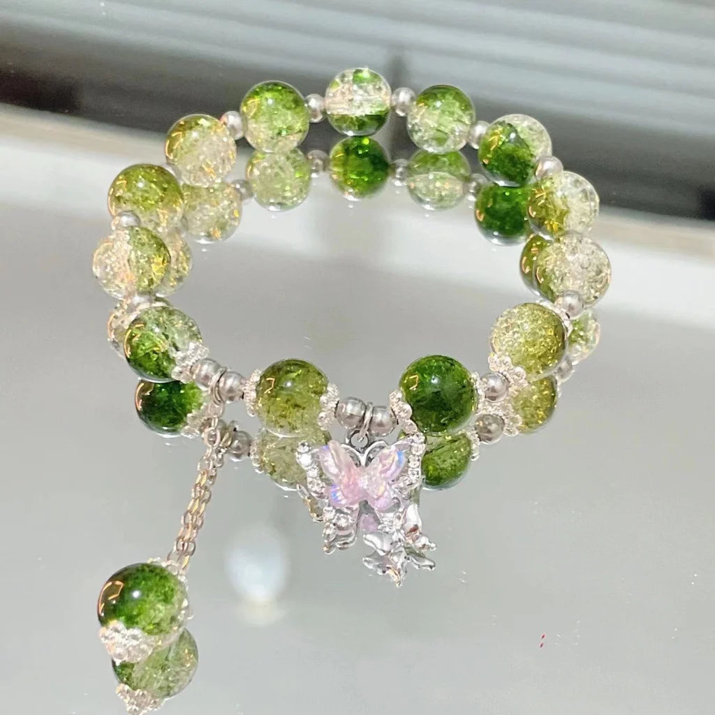 Crystal Beads Charm Bracelet – Korean Style Jewelry Gift for Women & Girls