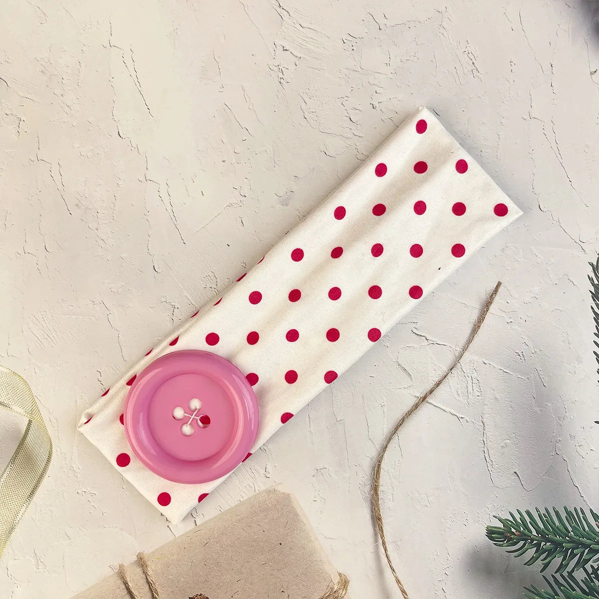 Y2K Retro Boho Wide Headbands – Stretch Dot Hair Accessories for Women | Yoga & Daily Wear