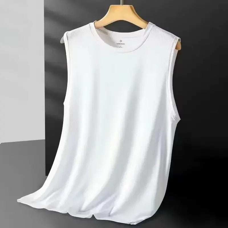 Men's Ice Silk Mesh Tank Top – Lightweight Breathable Summer Vest
