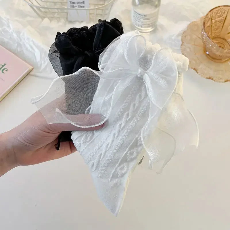 Kawaii Lace & Bow Ruffle Socks — Women's Cotton Stockings (6 Styles)