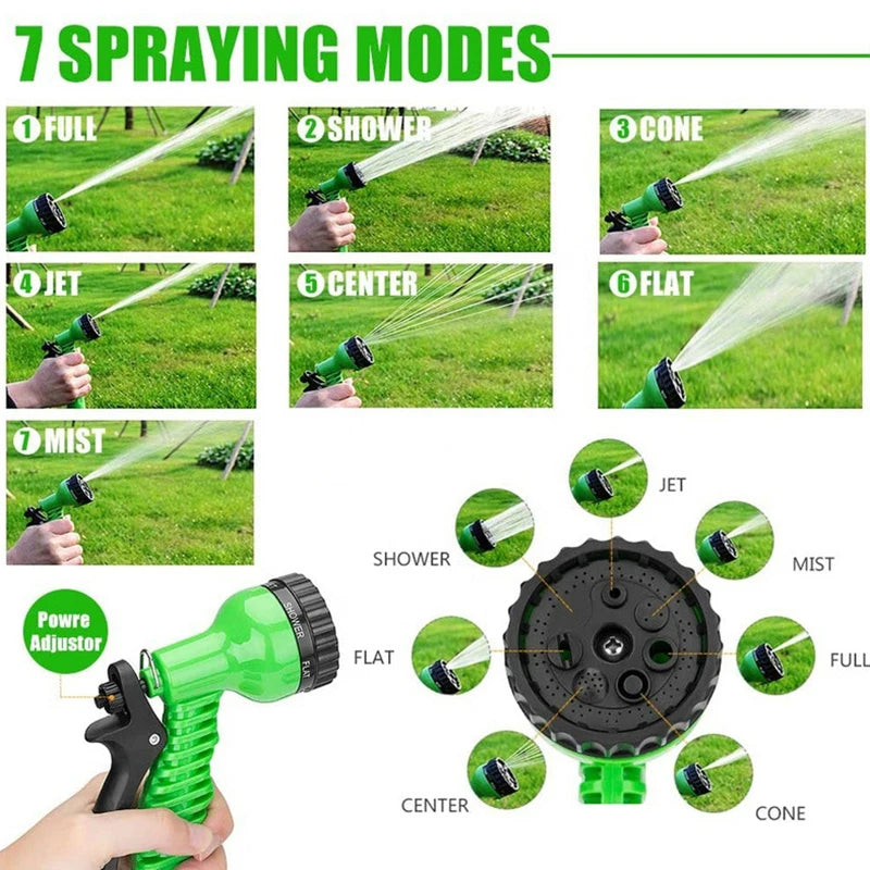 Expandable Garden Hose 25FT-200FT with High-Pressure Spray Nozzle