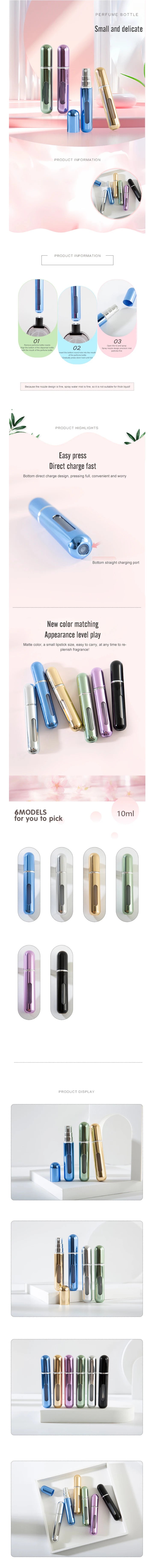 Mini Perfume Refill Spray Bottle — Portable Bottom-Fill Atomizer (5ml / 10ml)
