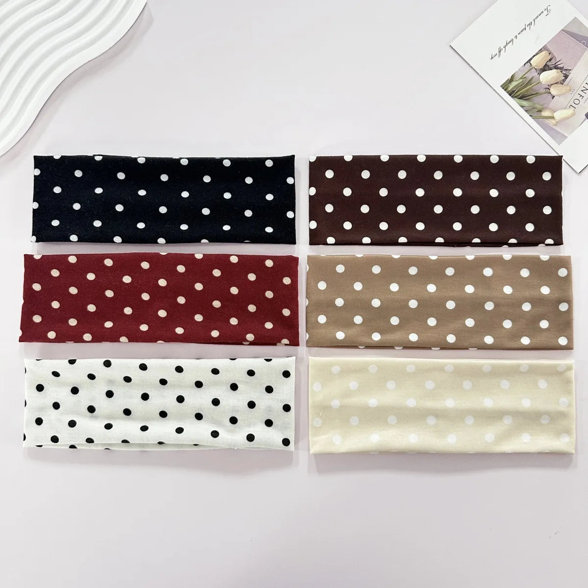 Y2K Retro Boho Wide Headbands – Stretch Dot Hair Accessories for Women | Yoga & Daily Wear