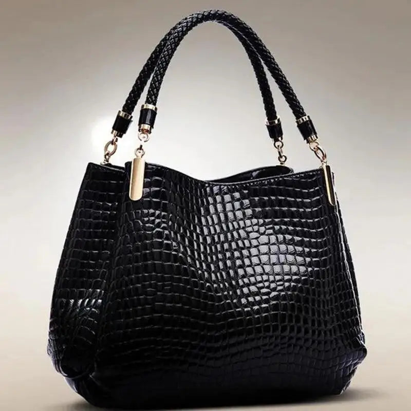 Women's Crocodile Print Tote Bag — Large Capacity Shoulder & Handbag