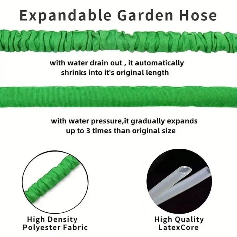 Expandable Garden Hose 25FT-200FT with High-Pressure Spray Nozzle