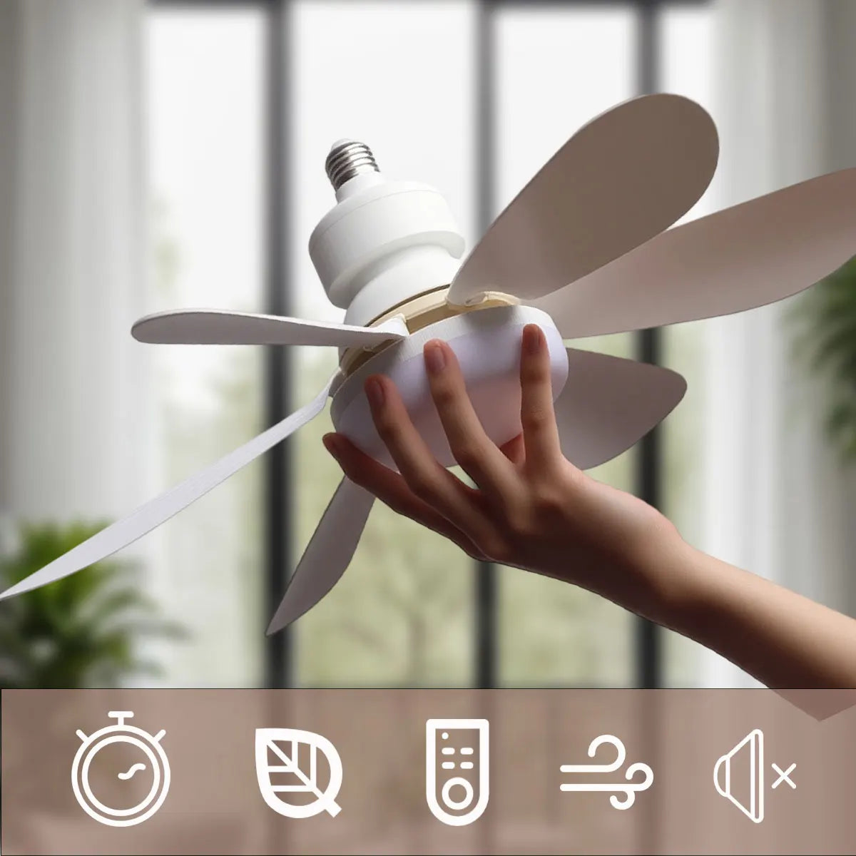 LED Ceiling Fan Light – 40W E27 Dimmable with Remote Control | Modern Style