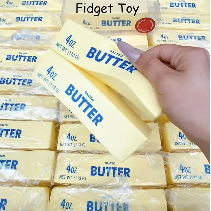 Squishy Butter Stick Fidget Toy — Cheese Shape Stress Relief & Anxiety Squeeze Toy