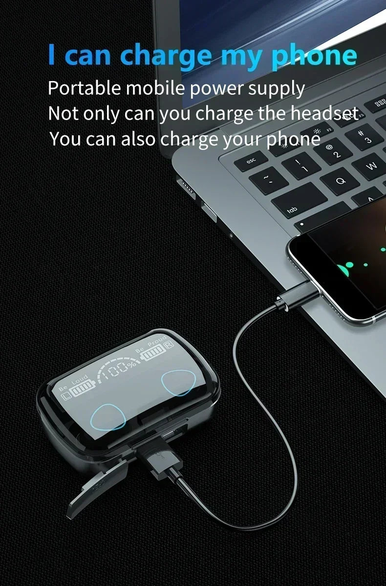 M10 Wireless Bluetooth Earbuds – Waterproof TWS Sport Headset with Noise Cancellation