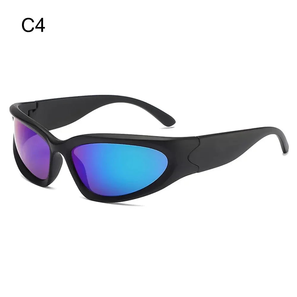 Y2K Rimless Punk Sunglasses — Wrap Around Goggle Shades for Women & Men