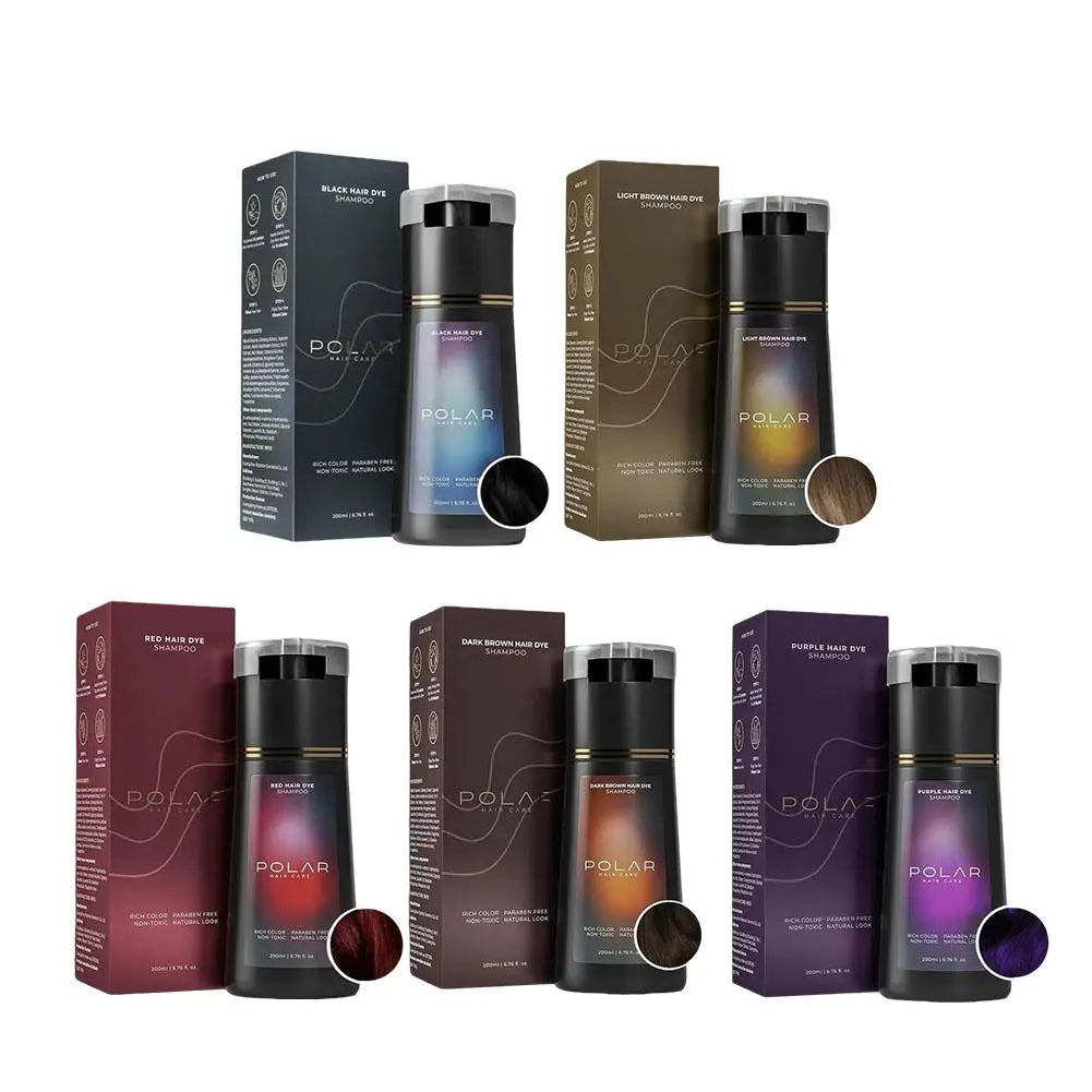 Natural Hair Dye Shampoo for Gray Hair – Black, Brown & Purple 200ml