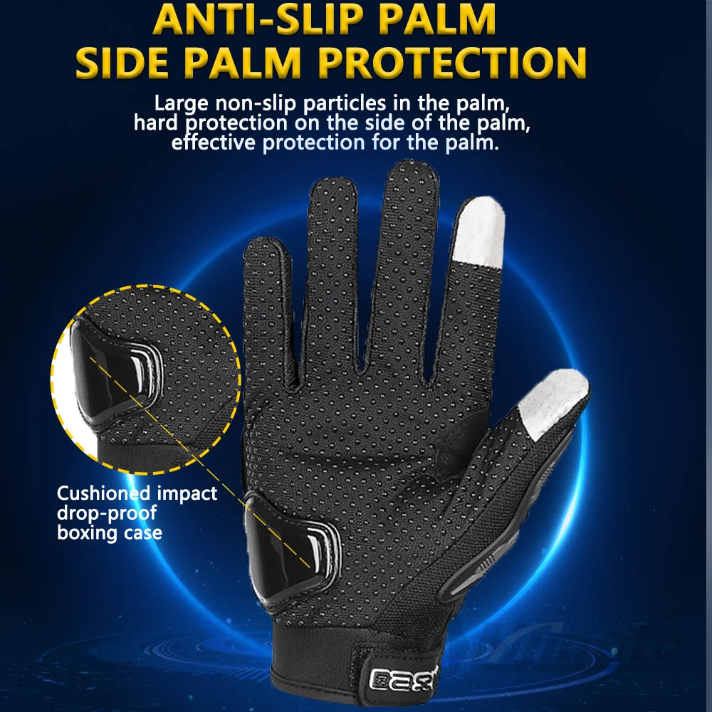 Full Finger Motorcycle Gloves – Touch Screen, Non-Slip & Breathable