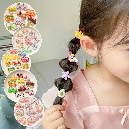 Cartoon Hair Ties for Girls – Cute Animal & Fruit Elastic Hair Bands