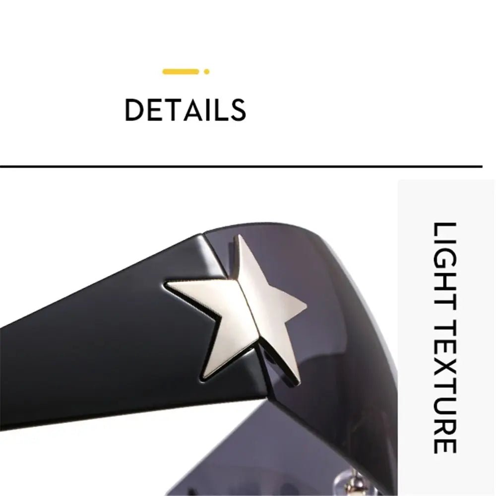 Y2K Rimless Punk Sunglasses — Wrap Around Goggle Shades for Women & Men