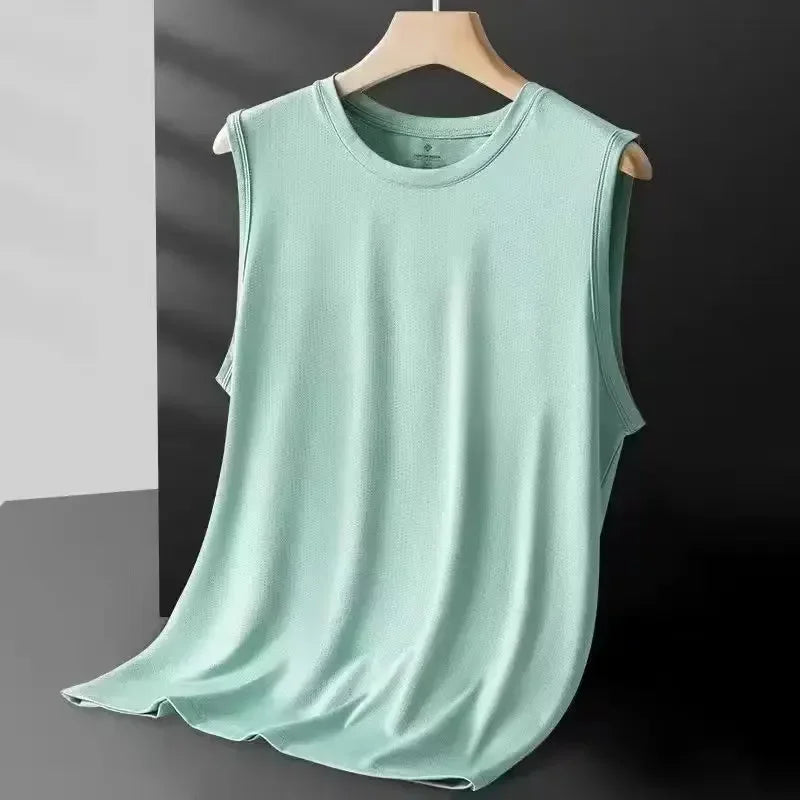 Men's Ice Silk Mesh Tank Top – Lightweight Breathable Summer Vest