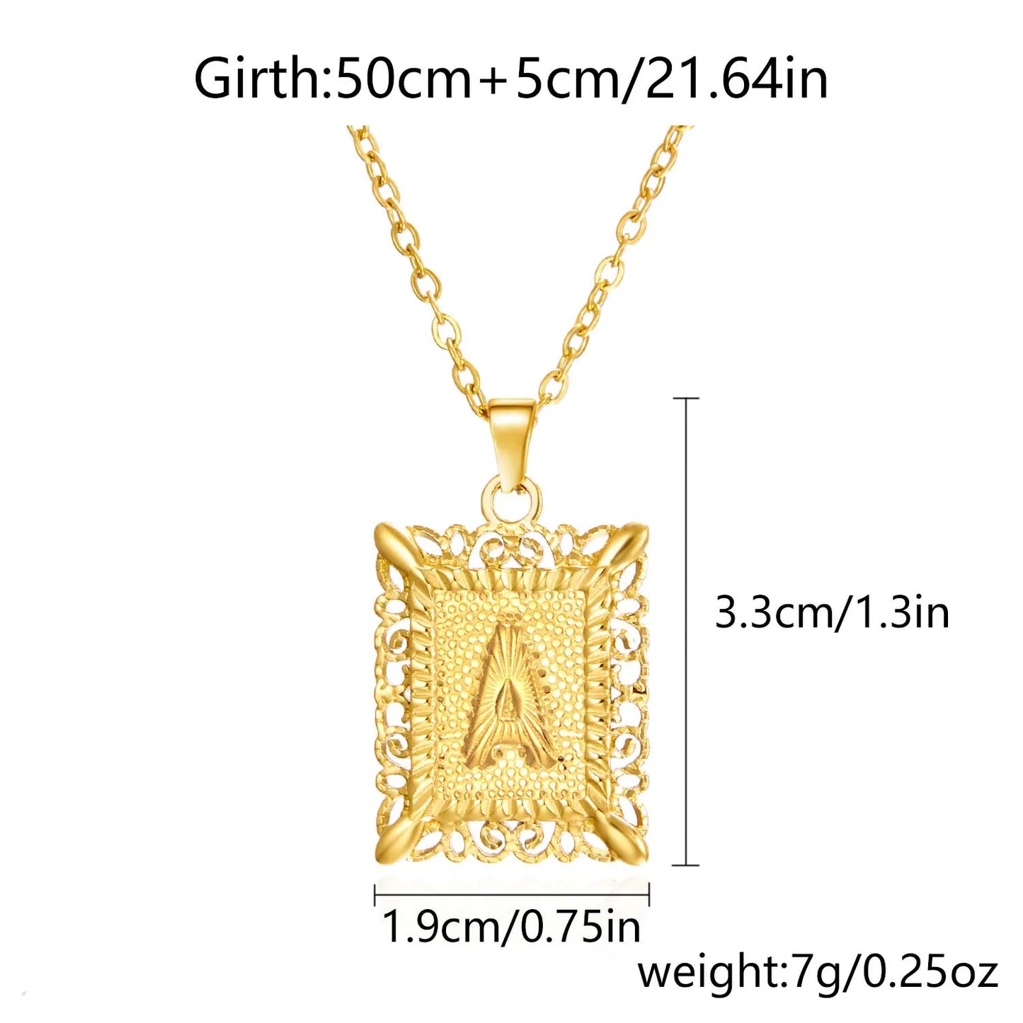 Gold Initial Letter Pendant Necklace – Stainless Steel Couple Jewelry