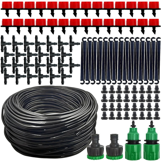 Micro Drip Irrigation Kit – Automatic Watering System with Adjustable Drippers & Misting Nozzles (5M–20M)