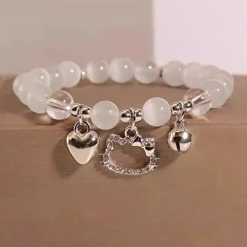 Crystal Beads Charm Bracelet – Korean Style Jewelry Gift for Women & Girls